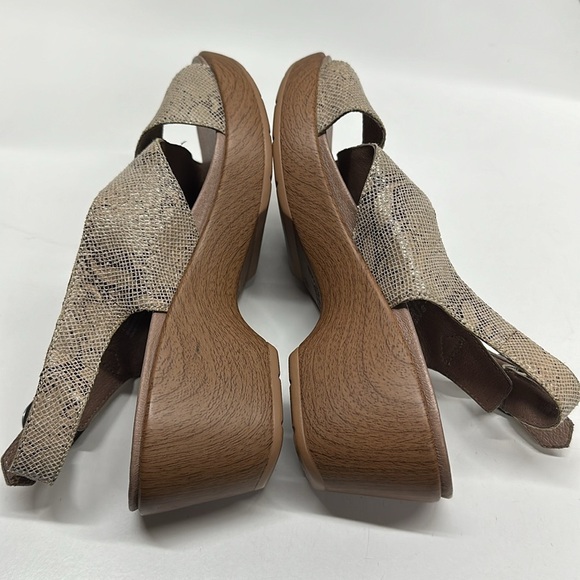 Dansko Jacinda Slingback Crossover Sandals Shoes Snake Print Tan Brown EU 40 10 - Picture 8 of 11